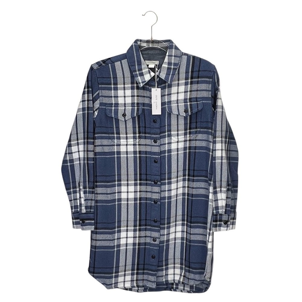 Outerknown Blanket Shirt Men's Size XS Blue & White Plaid Surf Board New NWT
